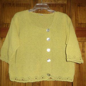 Handknits by Eastwinds lime green sweater sz L